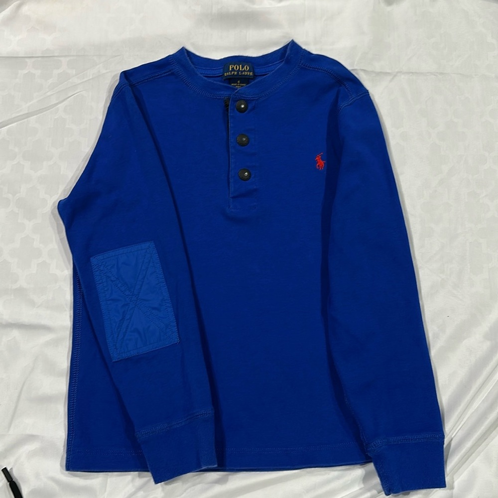 POLO Ralph Lauren blue long sleeve 3 nap buttons size 6
